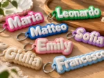 Puffy Name Keychain