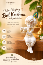 Flute-Playing Bal Krishna Ledge Idol
