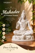 Mahadev Meditating Shiva 3D Printed Statue